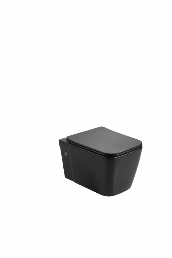 WC suspendu design noir mat + siège WC soft close inclus. REF 893MATTBLACK