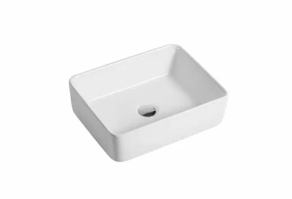 Vasque céramique à poser rectangulaire blanc ref 423